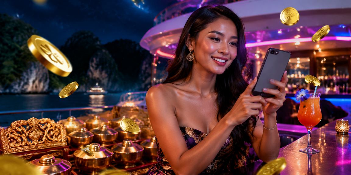 Pemain menggunakan ponsel untuk sesi kasino high roller di malam hari