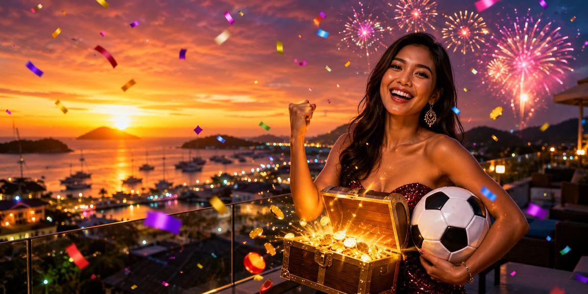 Pemain menyaksikan pertandingan sepak bola di pantai sambil memasang taruhan High Roller